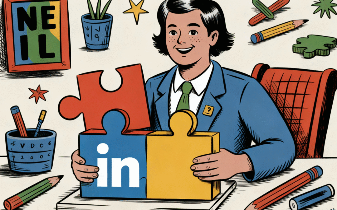 Ilustración de una guía paso a paso para crear un perfil de LinkedIn simple y efectivo.