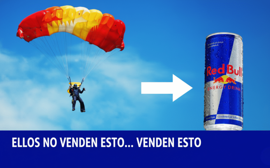 Un gráfico de iceberg que muestra cómo la venta emocional (el sentimiento) es la base que sostiene al producto (la punta del iceberg)